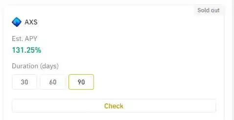 AXS APY Binance